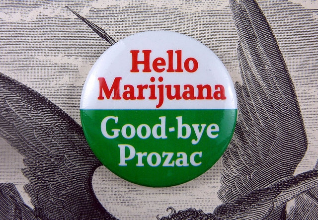 Hello Marijuana, Good-bye Prozac button
